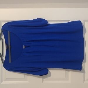 Whbm Dress short sleeve blue top, sz Small